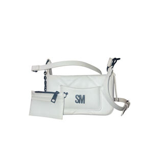 Steve Madden White Quilted Crossbody Bag with Black Hardware Women’s GUC